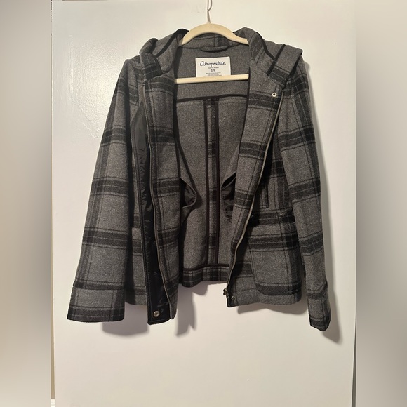 Aeropostale Eighty-Seven Pea Coat Size Small. Black and grey. - Picture 2 of 5